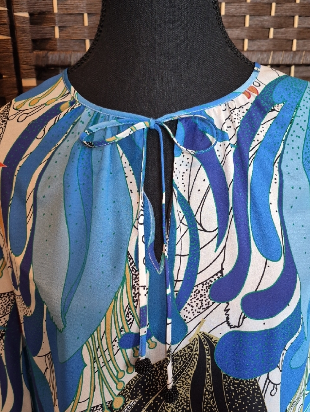 Kobi Halperin Printed Silk Scarf Top in Yellow & Black - Picture 7 of 8